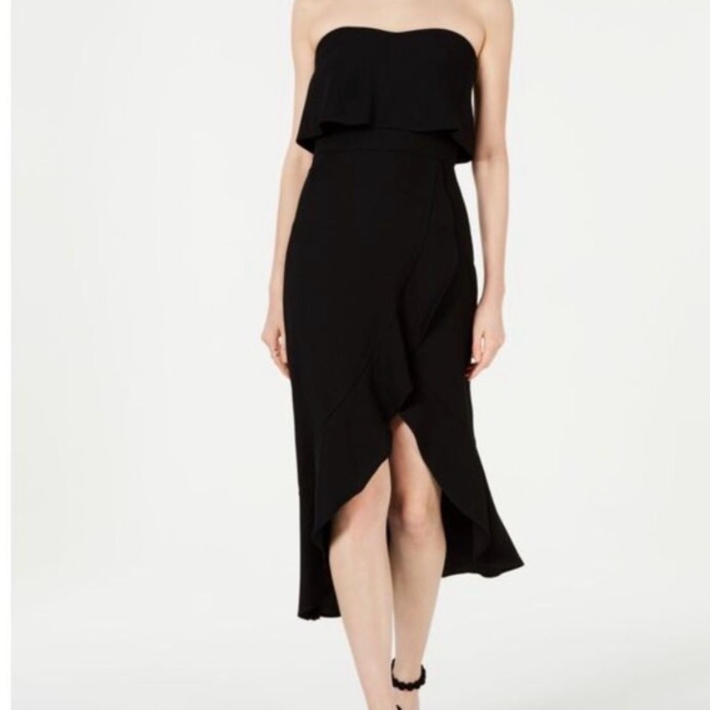 Xscape high low Black Strapless Dress size 12
